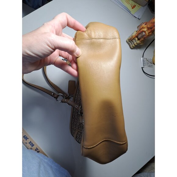 Coach F11526 Khaki Signature C Jacquard Tan Leather Straps Handbag 10.5x9.5x4 - Picture 9 of 13